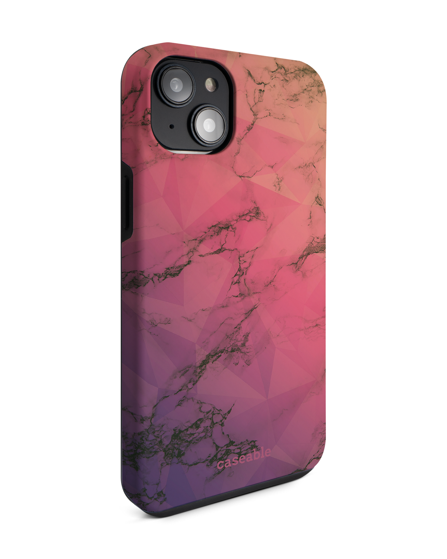 Marbled Triangles Premium Phone Case for Apple iPhone 14 Plus: View from the left side