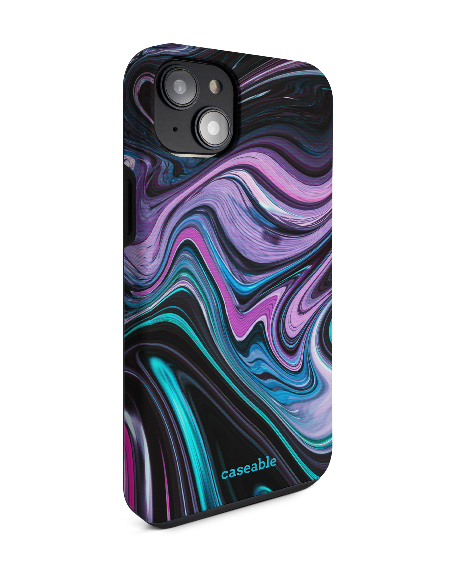 Digital Swirl Premium Phone Case for Apple iPhone 14 Plus: View from the left side