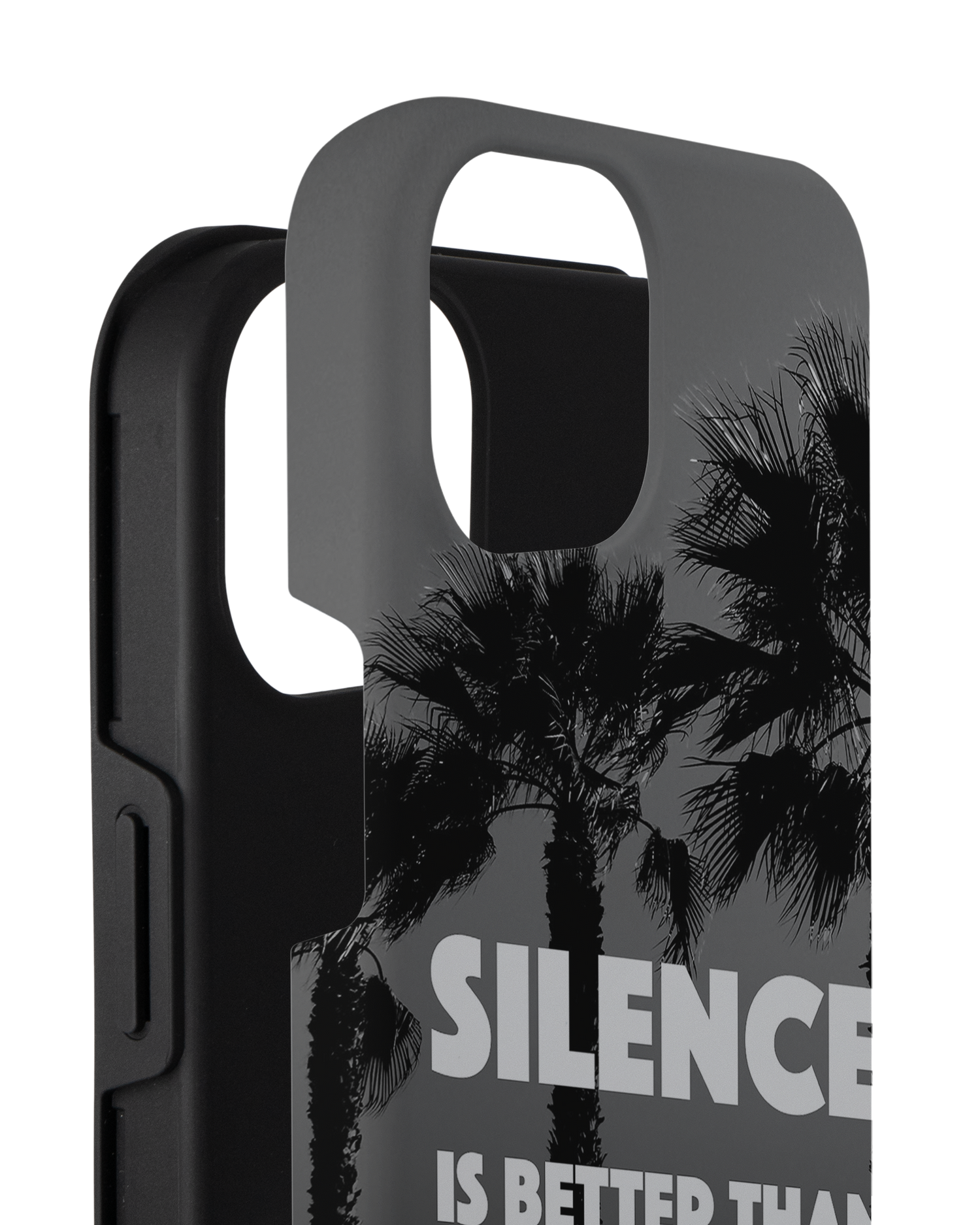 Silence is Better Premium Phone Case for Apple iPhone 14 Plus consisting of 2 parts