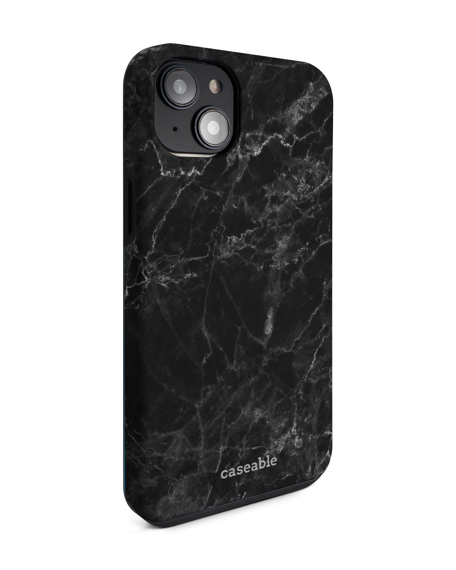 Midnight Marble Premium Phone Case for Apple iPhone 14 Plus: View from the left side