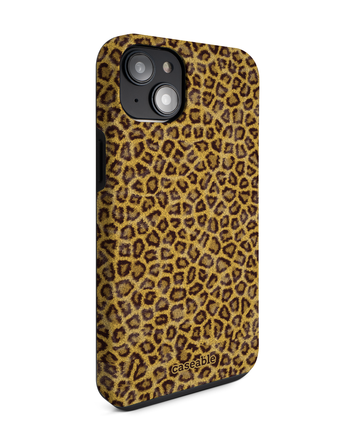 Leopard Skin Premium Phone Case for Apple iPhone 14 Plus: View from the left side