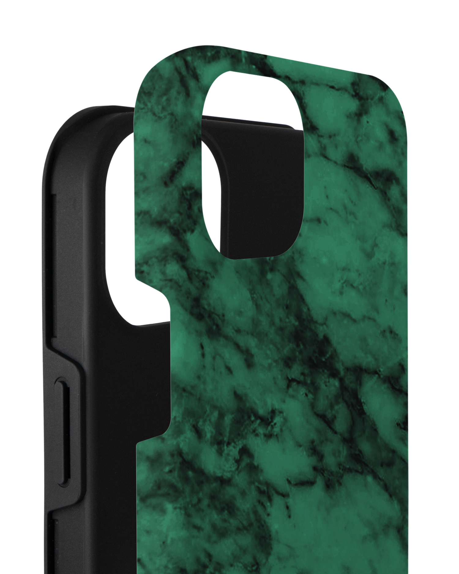 Green Marble Premium Phone Case for Apple iPhone 14 Plus consisting of 2 parts