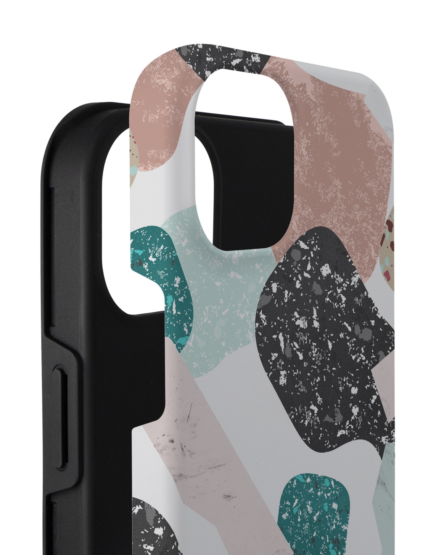 Scattered Shapes Premium Phone Case for Apple iPhone 14 Plus consisting of 2 parts