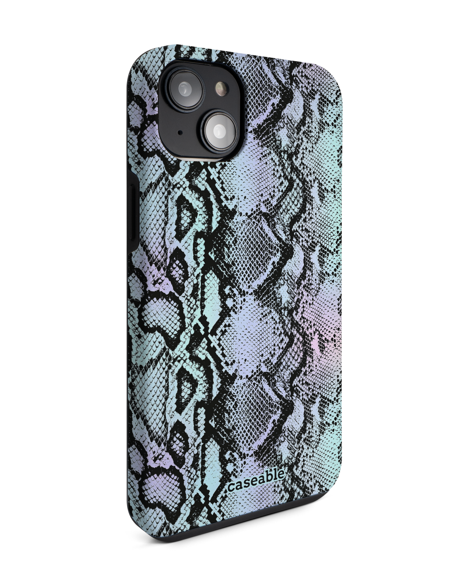 Groovy Snakeskin Premium Phone Case for Apple iPhone 14 Plus: View from the left side