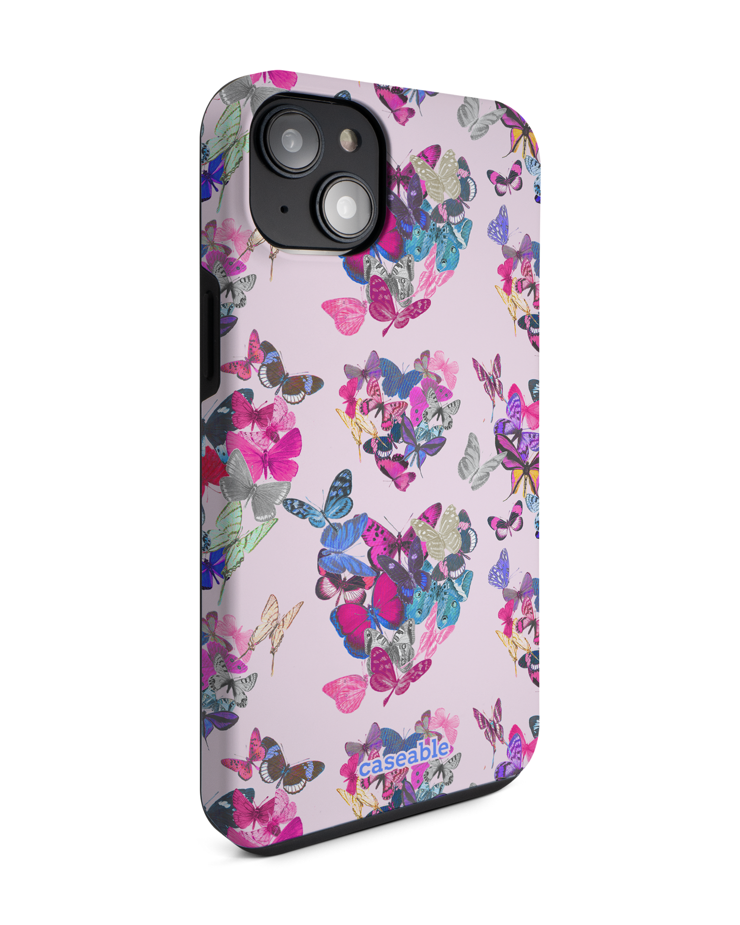 Butterfly Love Premium Phone Case for Apple iPhone 14 Plus: View from the left side