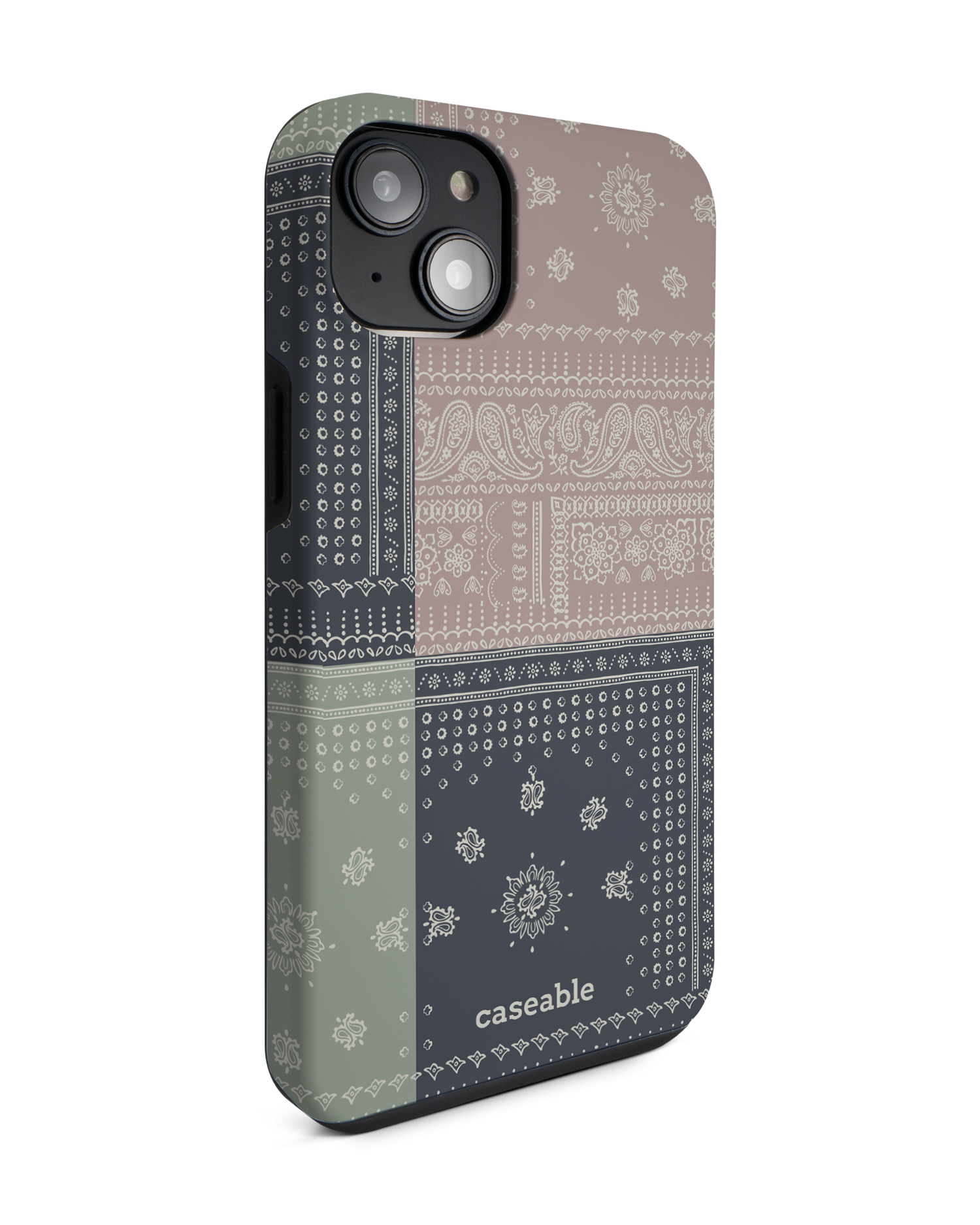 Bandana Patchwork Premium Phone Case for Apple iPhone 14 Plus: View from the left side