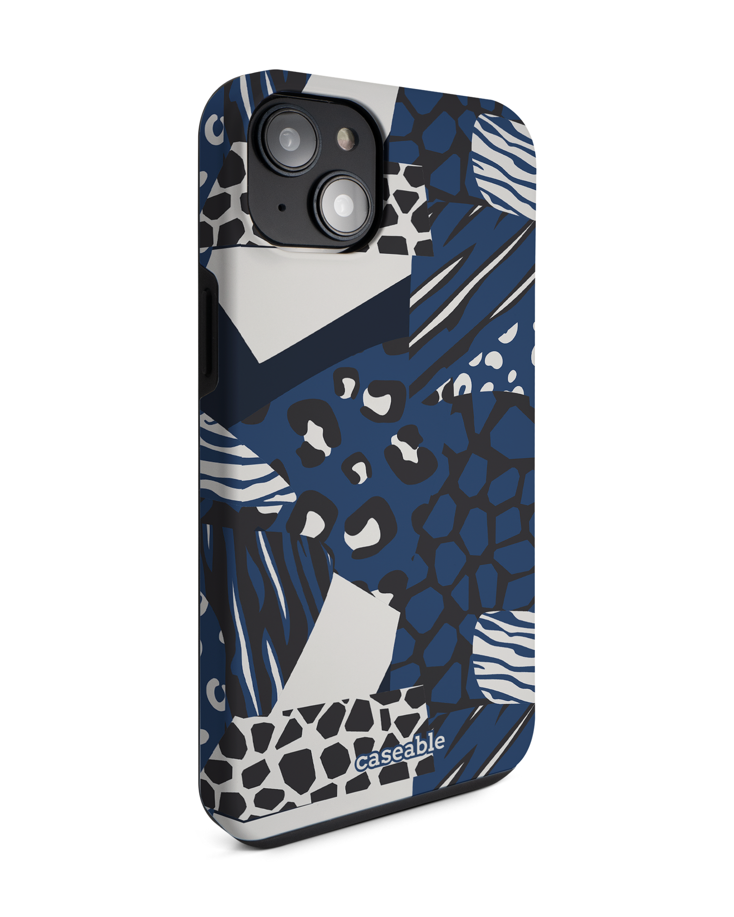 Animal Print Patchwork Premium Phone Case for Apple iPhone 14 Plus: View from the left side