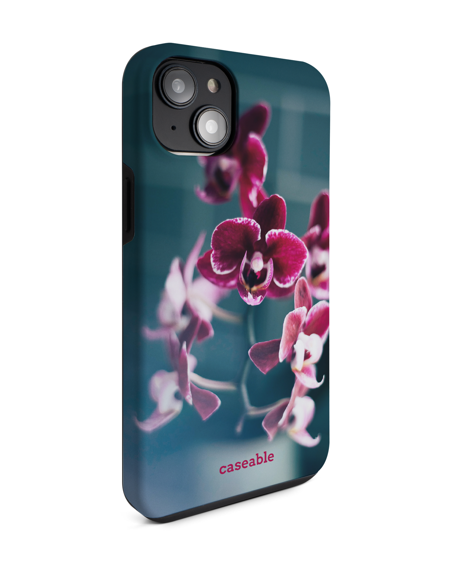 Orchid Premium Phone Case for Apple iPhone 14 Plus: View from the left side