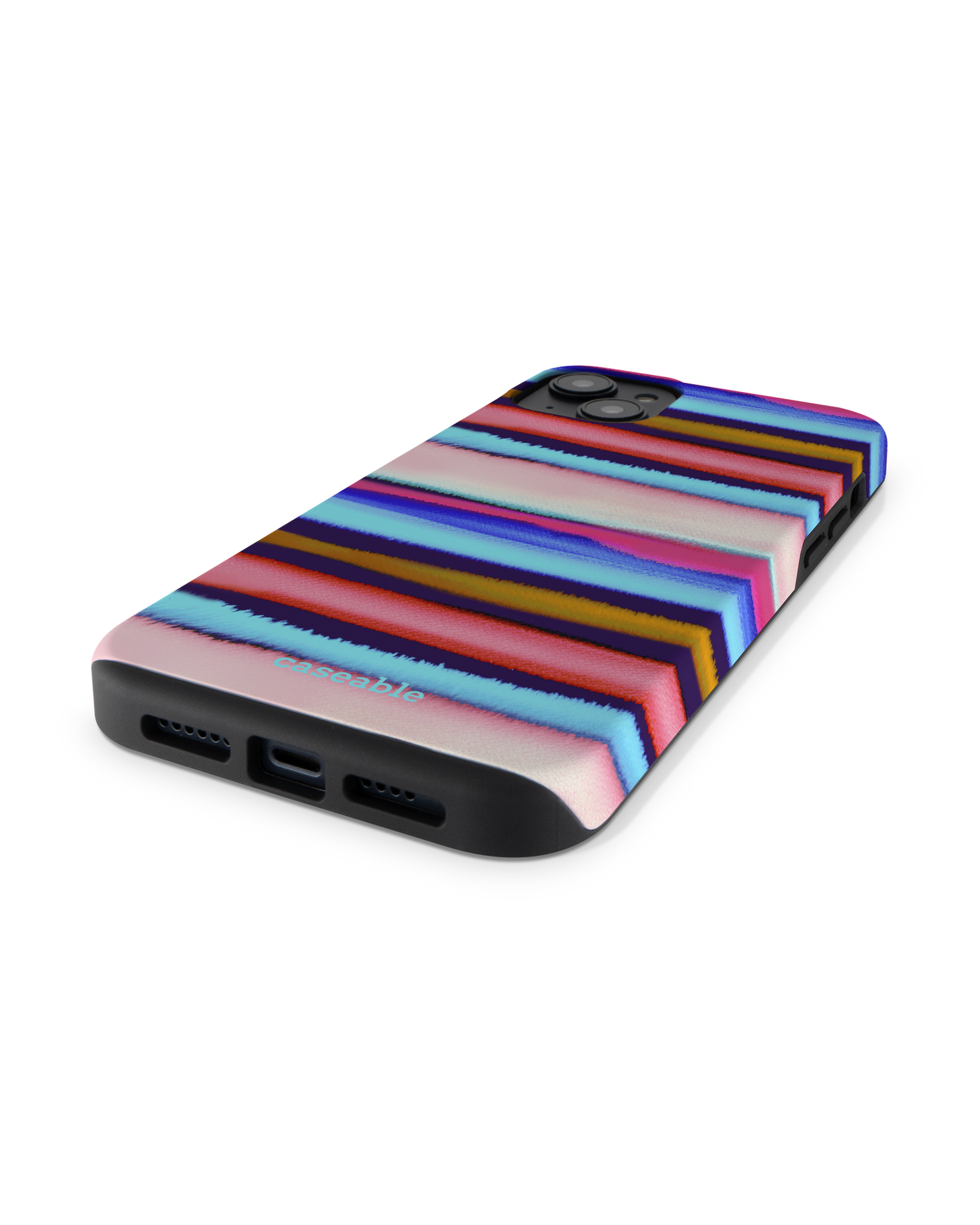 Watercolor Stripes Premium Phone Case for Apple iPhone 14 Plus: Lying