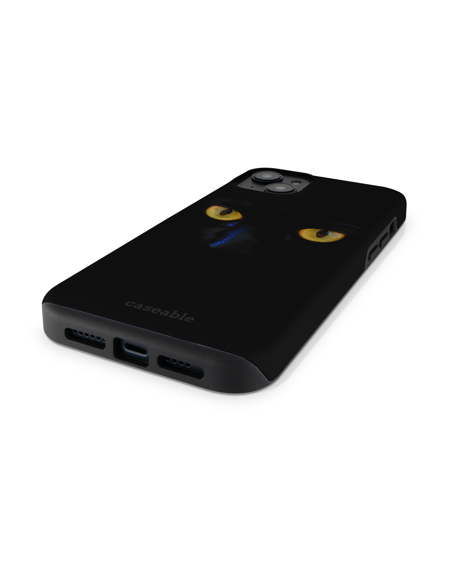 Black Cat Premium Phone Case for Apple iPhone 14 Plus: Lying