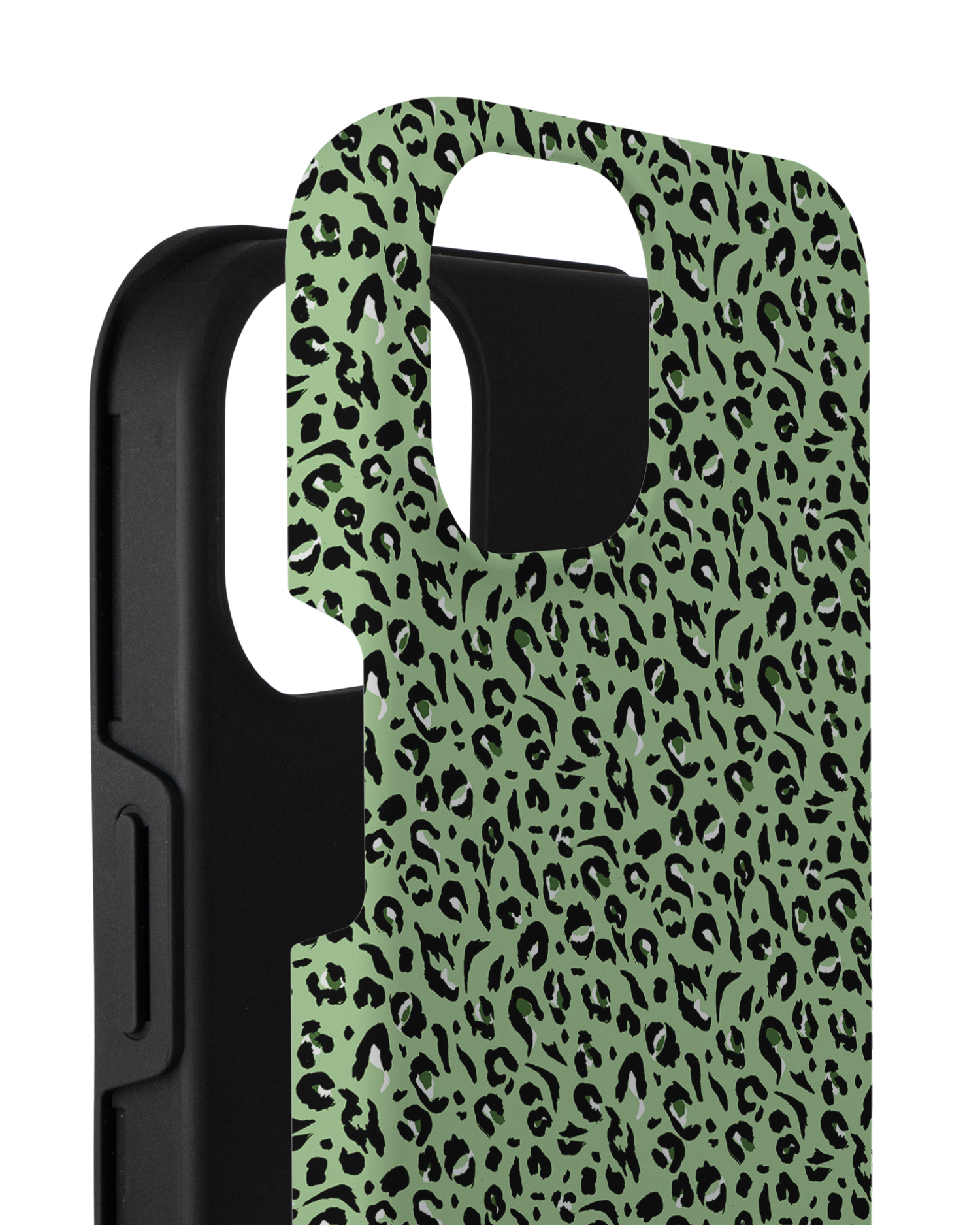 Mint Leopard Premium Phone Case for Apple iPhone 14 Plus consisting of 2 parts