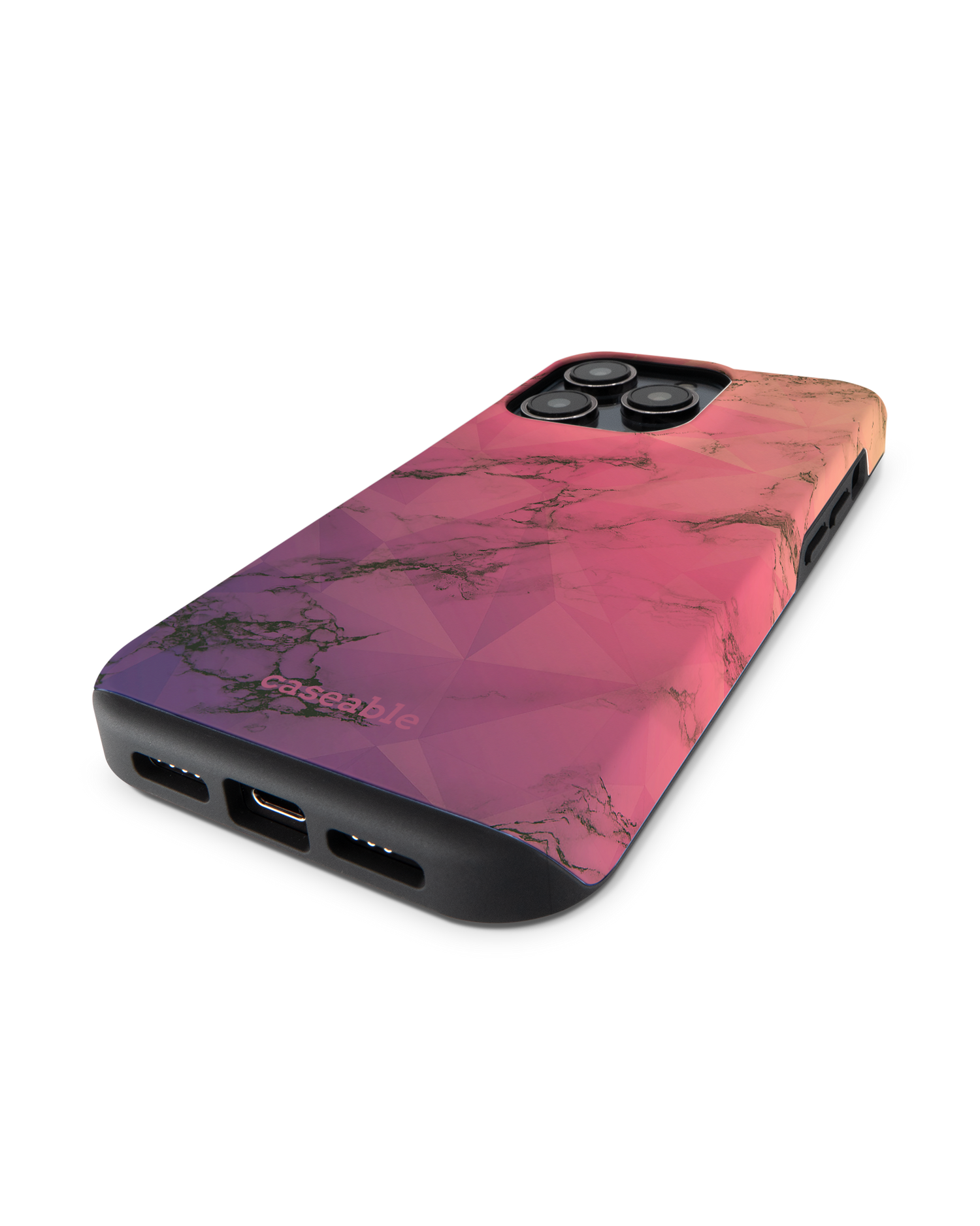 Marbled Triangles Premium Phone Case for Apple iPhone 14 Pro: Lying