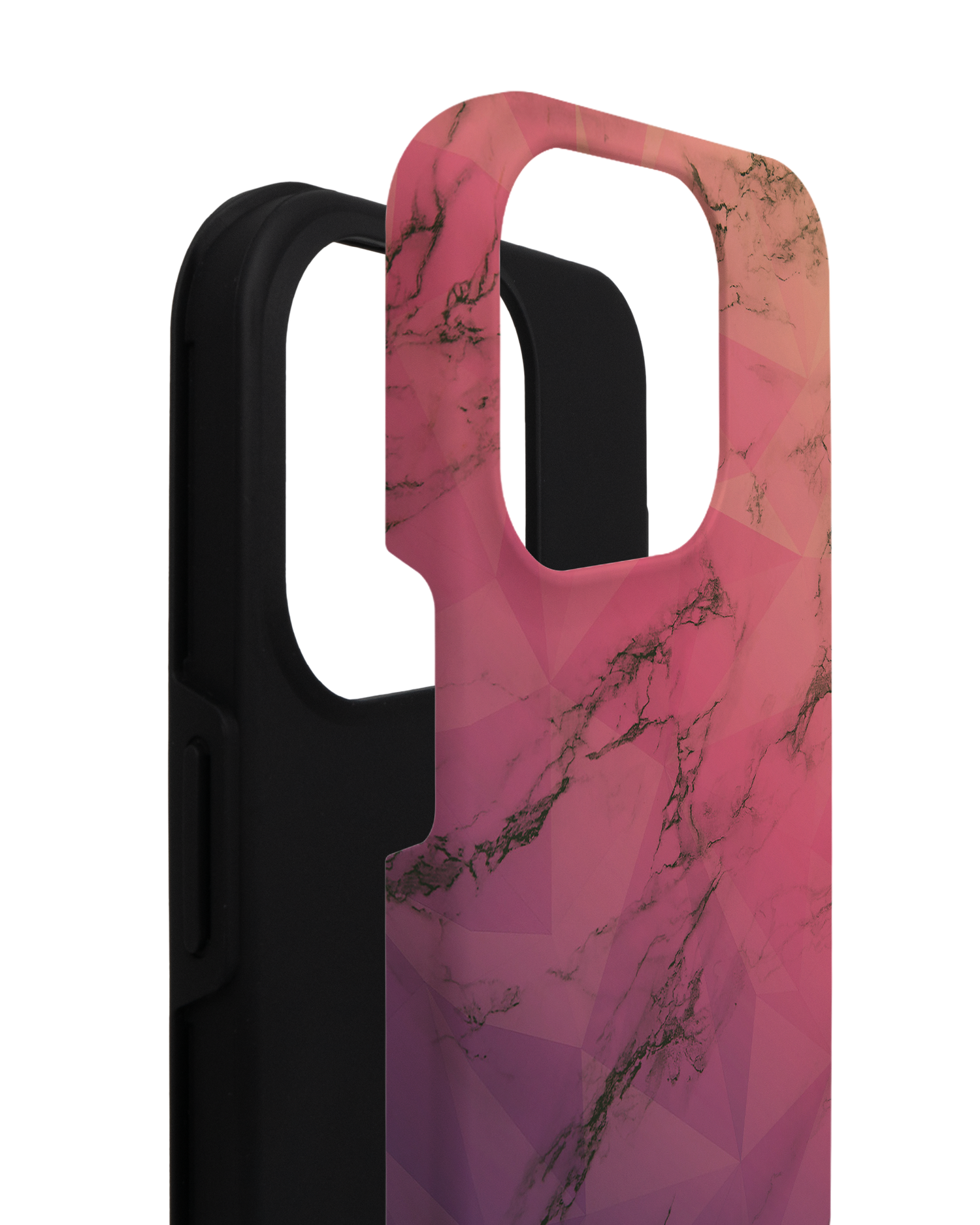 Marbled Triangles Premium Phone Case for Apple iPhone 14 Pro consisting of 2 parts