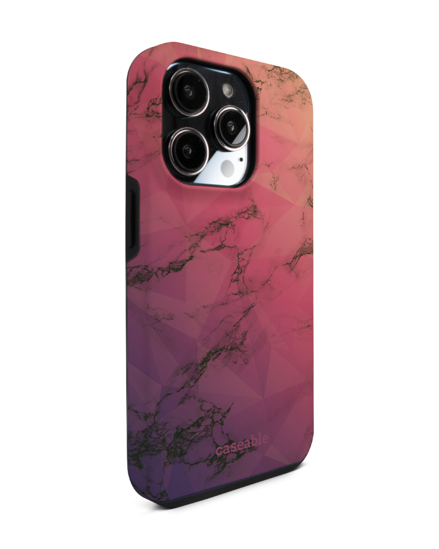 Marbled Triangles Premium Phone Case for Apple iPhone 14 Pro: View from the left side