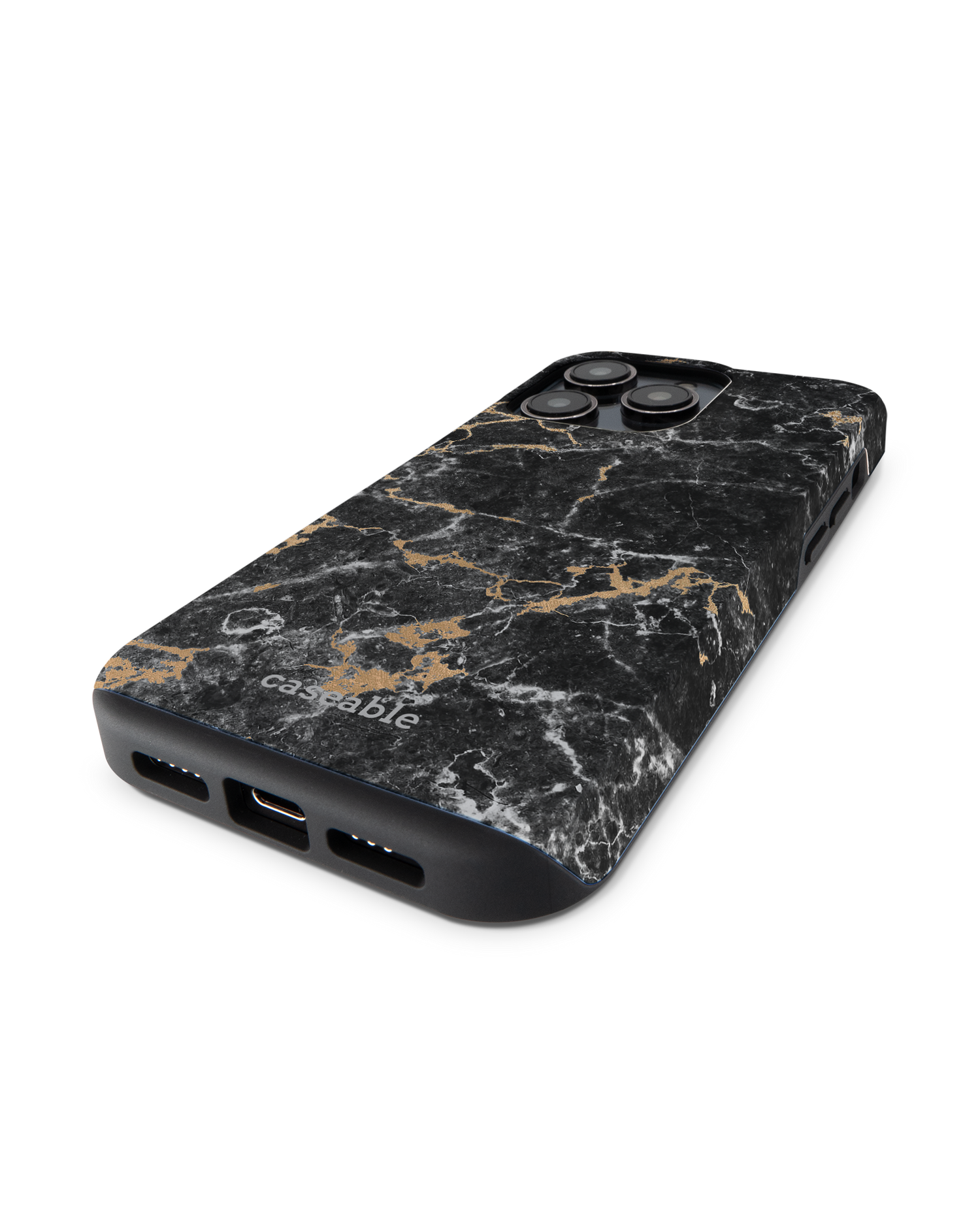 Marble and Gold Premium Phone Case for Apple iPhone 14 Pro: Lying