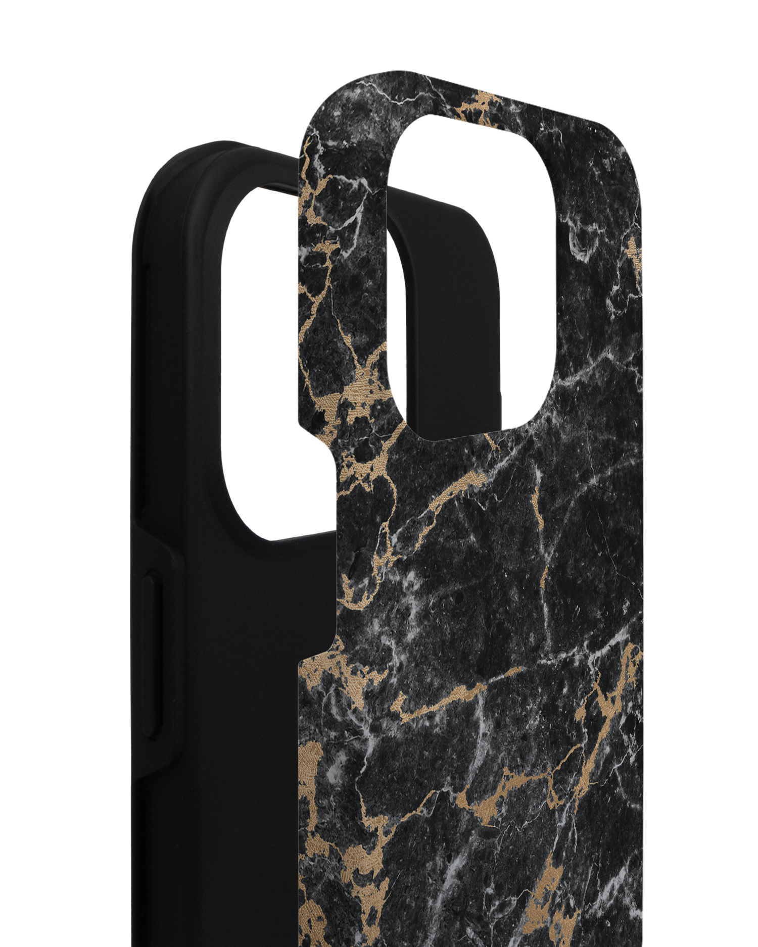 Marble and Gold Premium Phone Case for Apple iPhone 14 Pro consisting of 2 parts