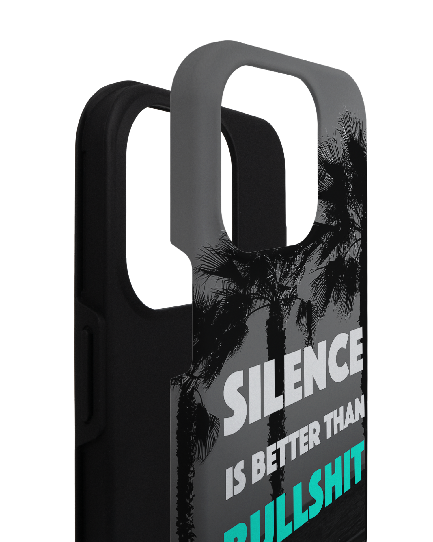 Silence is Better Premium Phone Case for Apple iPhone 14 Pro consisting of 2 parts