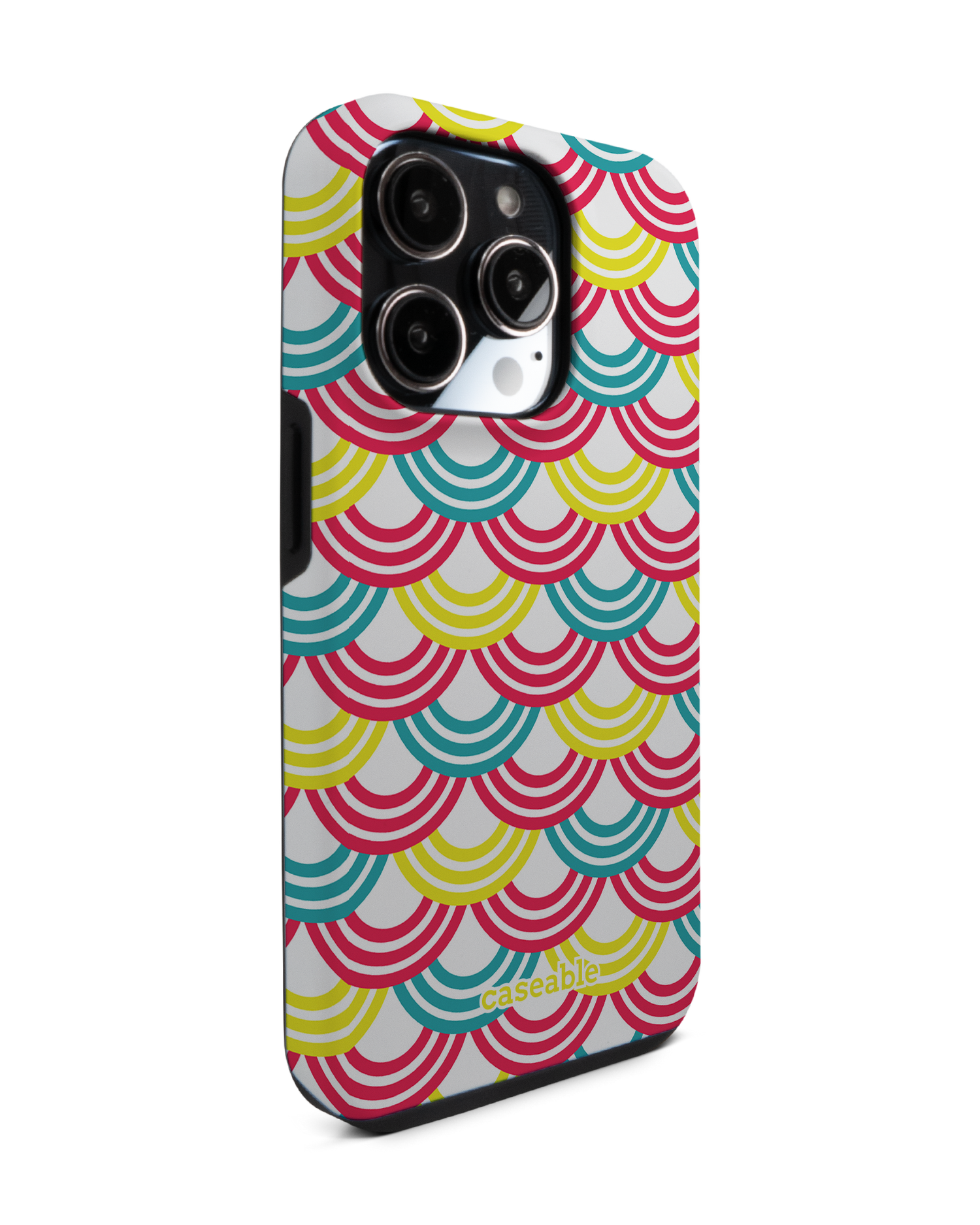 Rainbow Premium Phone Case for Apple iPhone 14 Pro: View from the left side