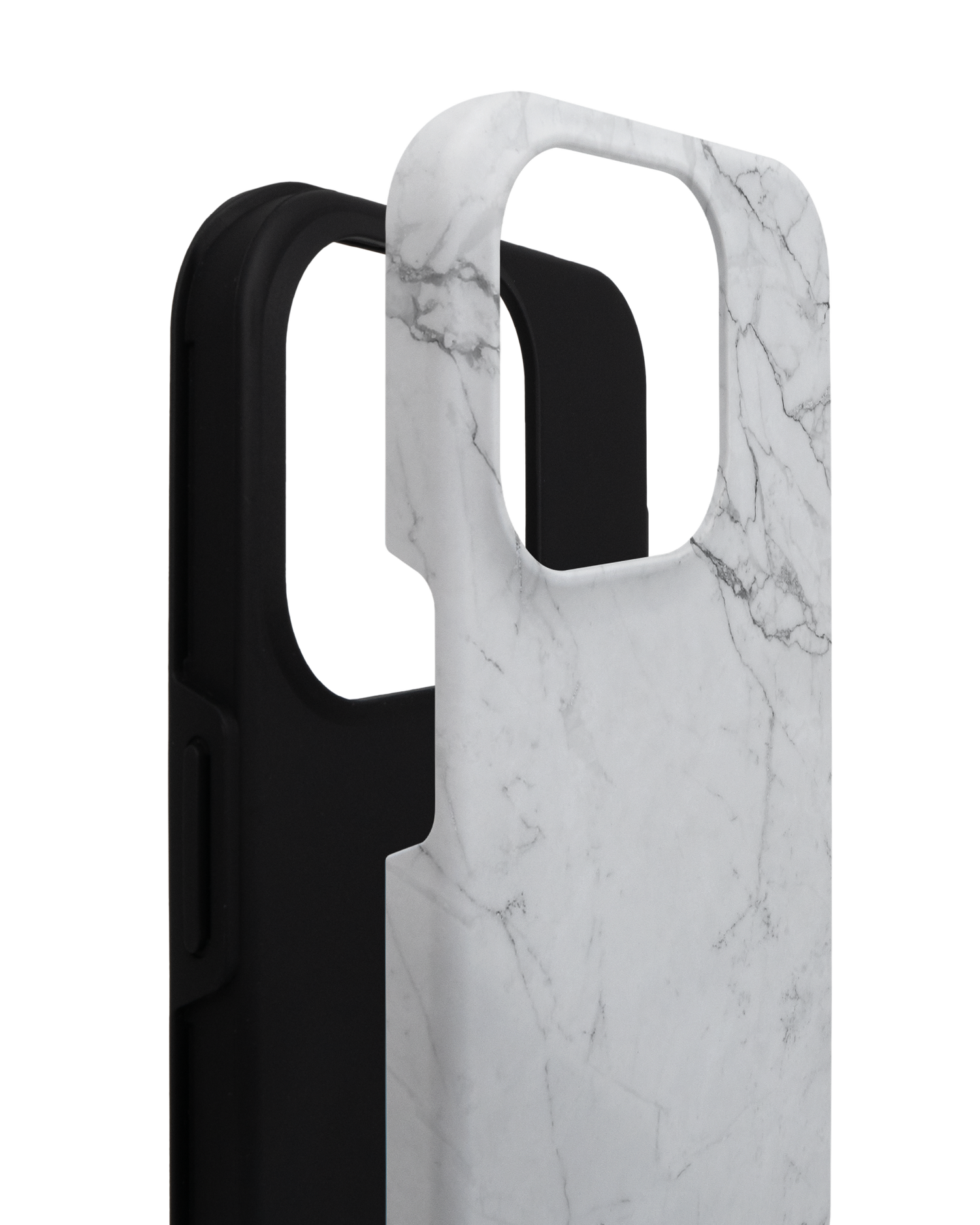 White Marble Premium Phone Case for Apple iPhone 14 Pro consisting of 2 parts