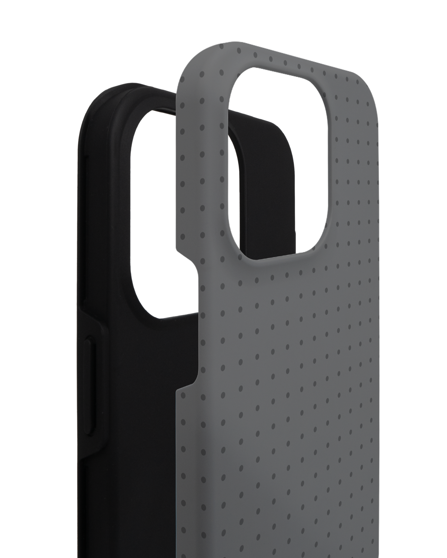 Dot Grid Grey Premium Phone Case for Apple iPhone 14 Pro consisting of 2 parts