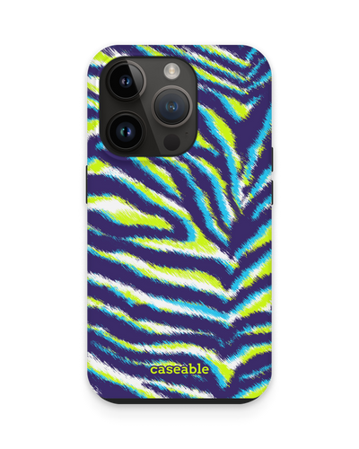 Neon Zebra Premium Phone Case for Apple iPhone 14 Pro