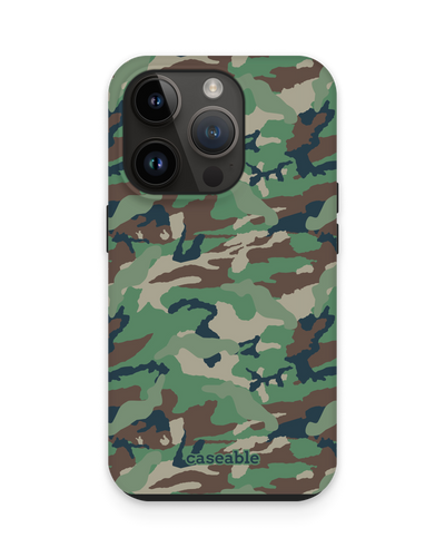 Green and Brown Camo Premium Phone Case for Apple iPhone 15 Pro