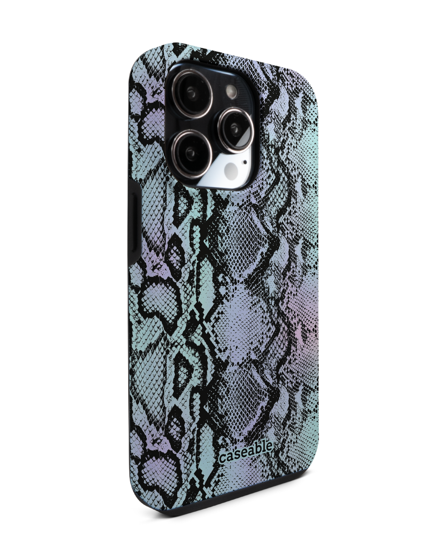 Groovy Snakeskin Premium Phone Case for Apple iPhone 14 Pro: View from the left side