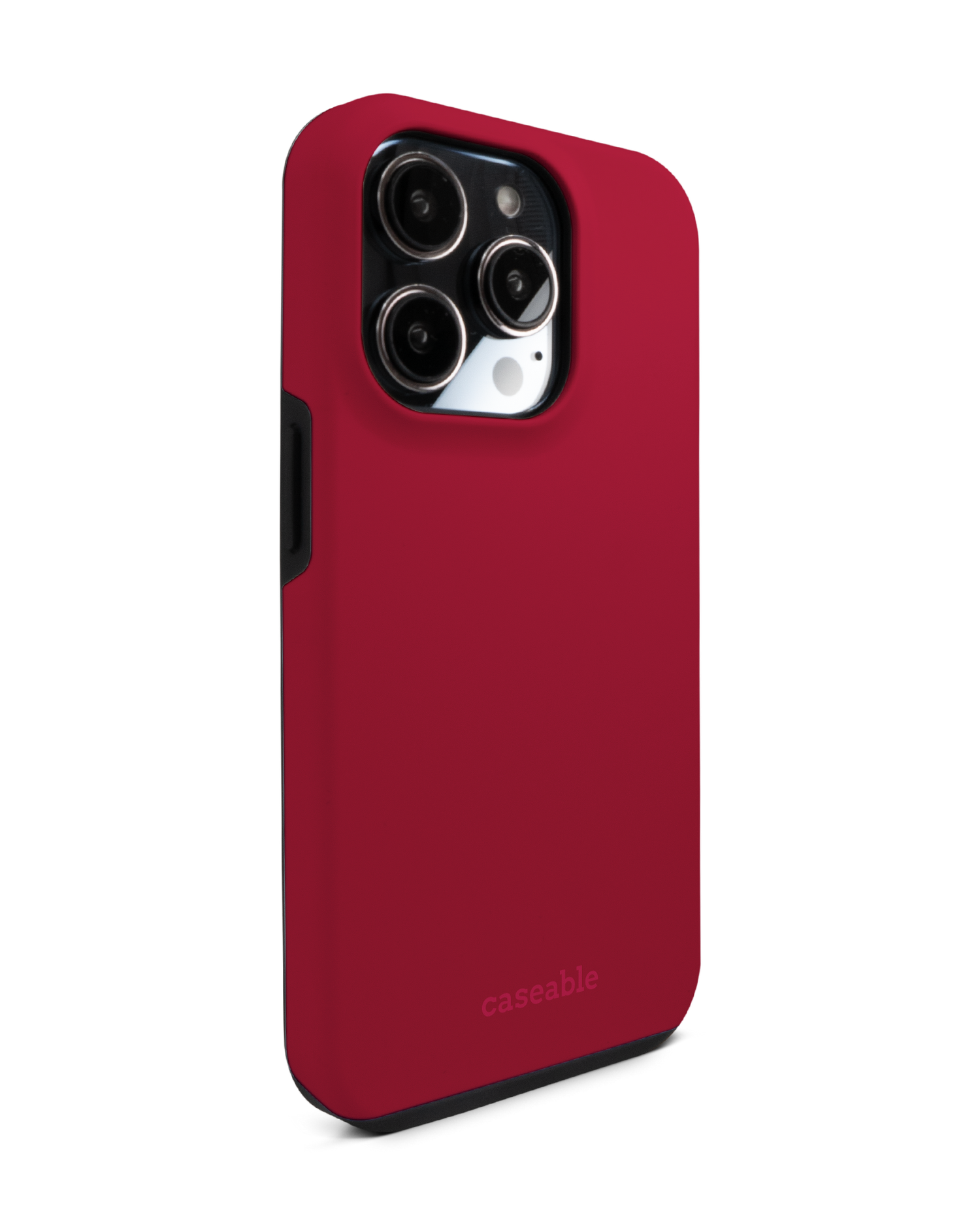 RED Premium Phone Case for Apple iPhone 14 Pro: View from the left side