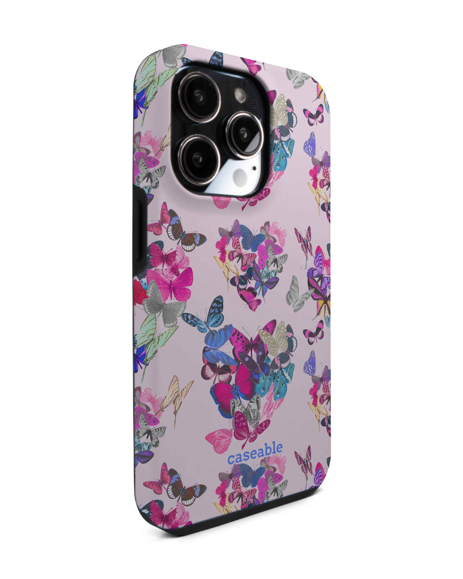 Butterfly Love Premium Phone Case for Apple iPhone 14 Pro: View from the left side