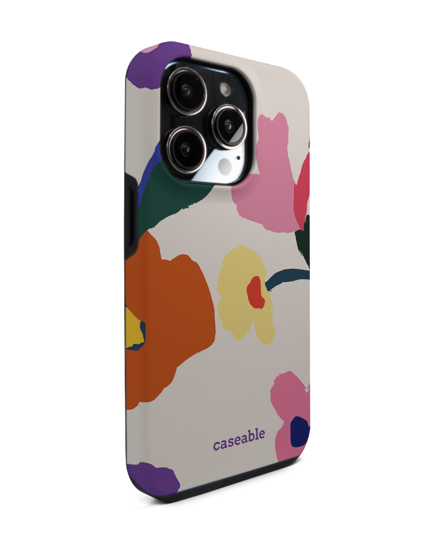 Handpainted Blooms Premium Phone Case for Apple iPhone 14 Pro: View from the left side