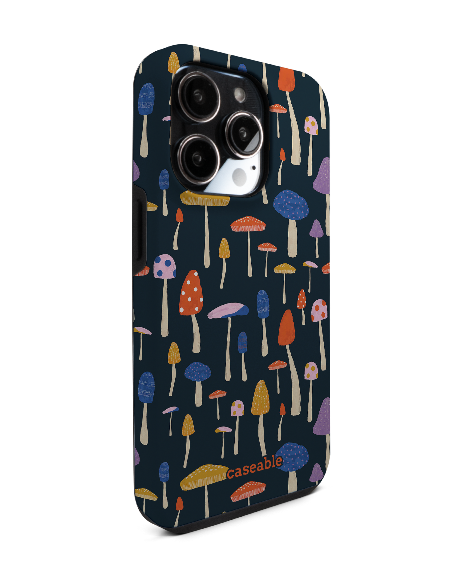 Mushroom Delights Premium Phone Case for Apple iPhone 14 Pro: View from the left side