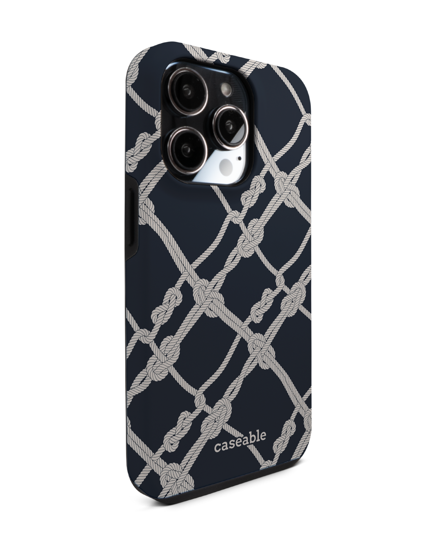 Nautical Knots Premium Phone Case for Apple iPhone 14 Pro: View from the left side