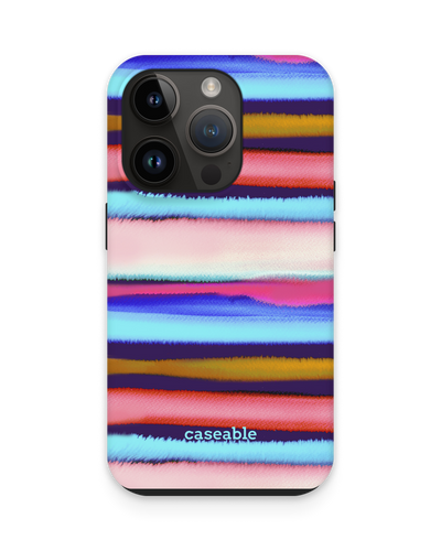 Watercolor Stripes Premium Phone Case for Apple iPhone 15 Pro