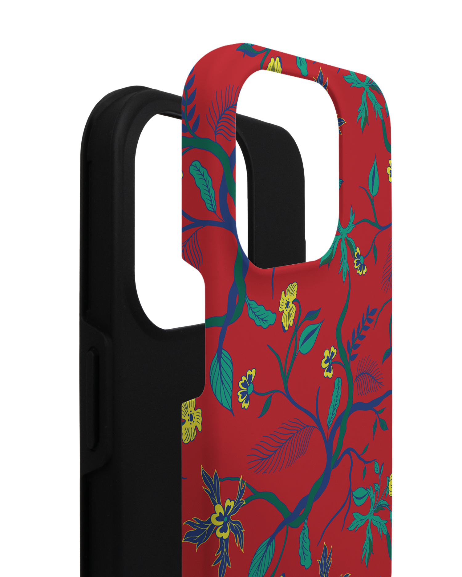 Ultra Red Floral Premium Phone Case for Apple iPhone 14 Pro consisting of 2 parts