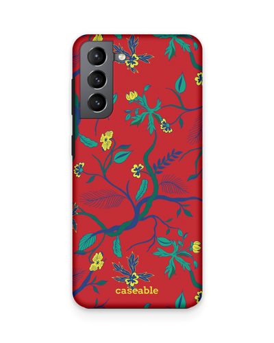 Ultra Red Floral Premium Phone Case Samsung Galaxy S21 Plus