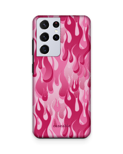 Pink Flames Premium Phone Case Samsung Galaxy S21 Ultra