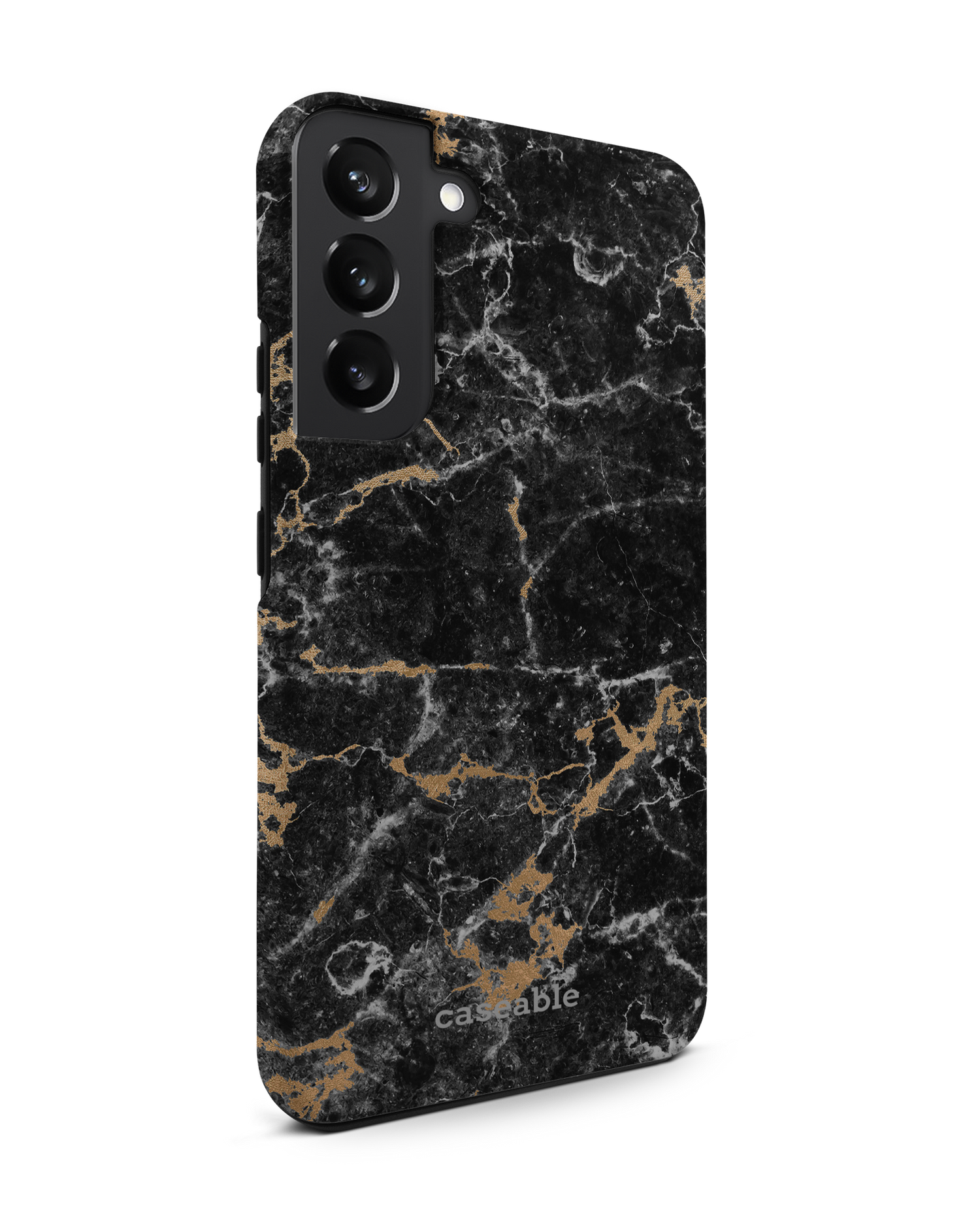 Marble and Gold Premium Phone Case Samsung Galaxy S22 Plus 5G: View from the left side