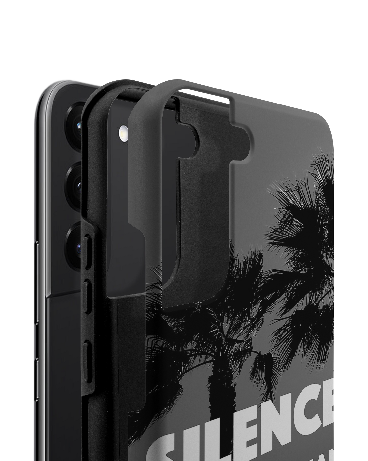 Silence is Better Premium Phone Case Samsung Galaxy S22 Plus 5G consisting of 2 parts