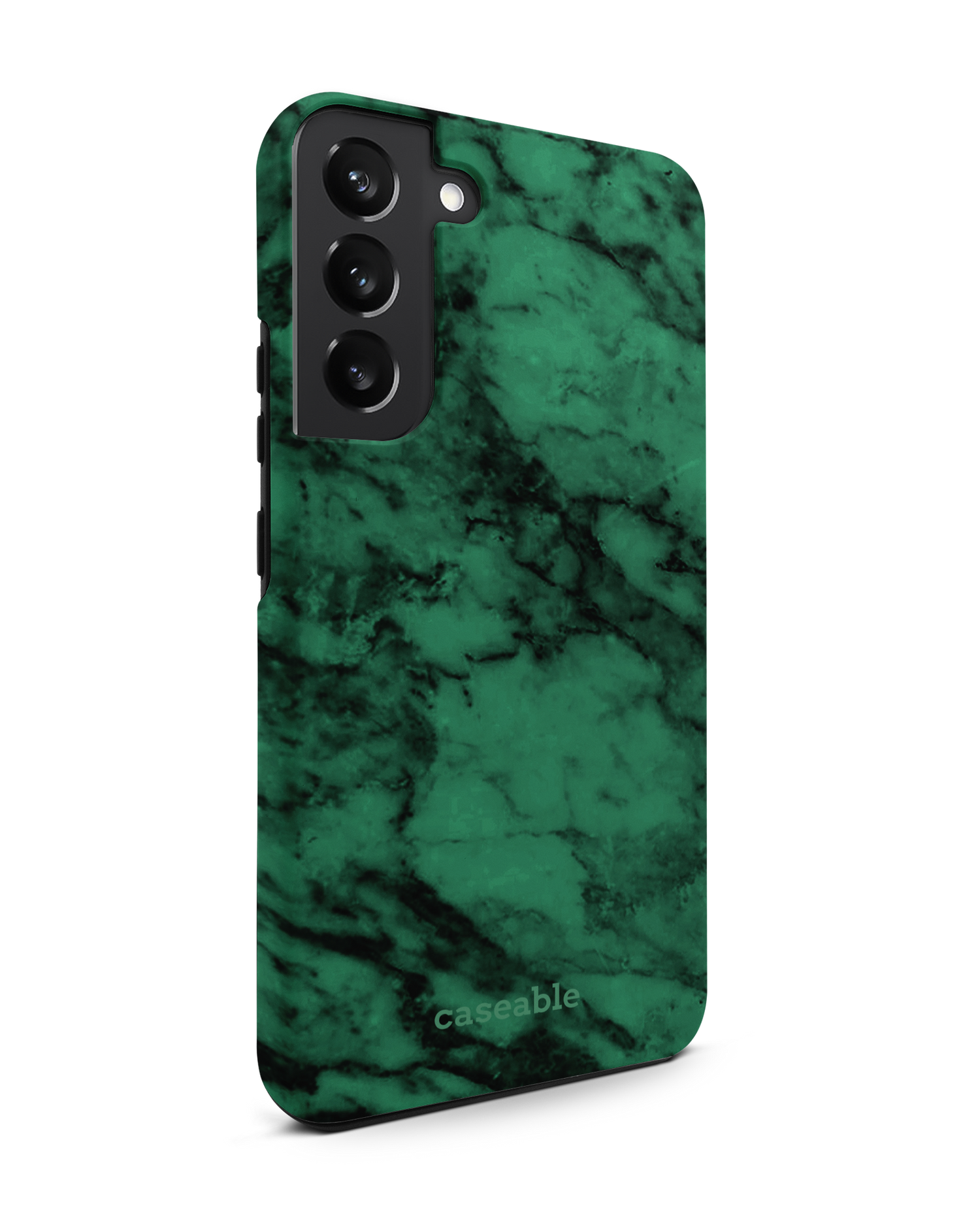 Green Marble Premium Phone Case Samsung Galaxy S22 Plus 5G: View from the left side