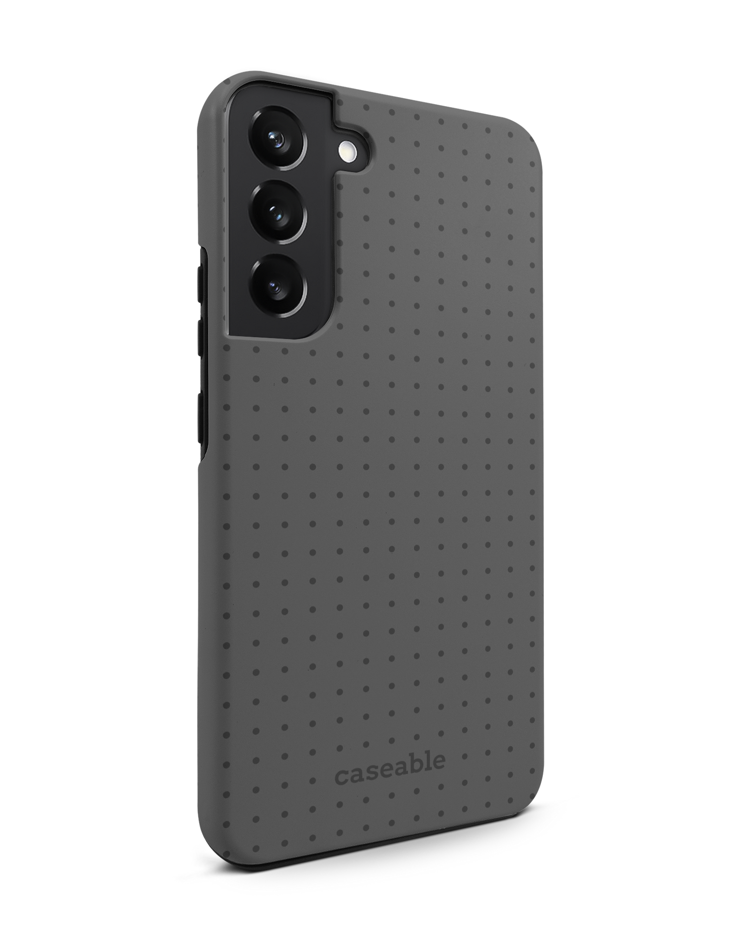 Dot Grid Grey Premium Phone Case Samsung Galaxy S22 Plus 5G: View from the left side