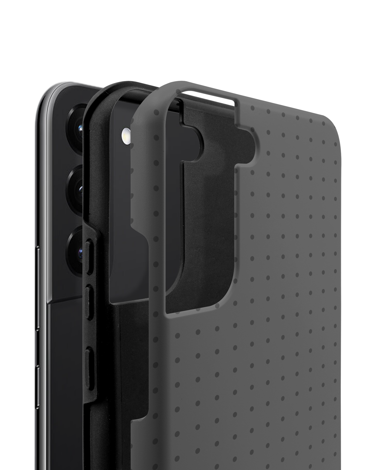 Dot Grid Grey Premium Phone Case Samsung Galaxy S22 Plus 5G consisting of 2 parts