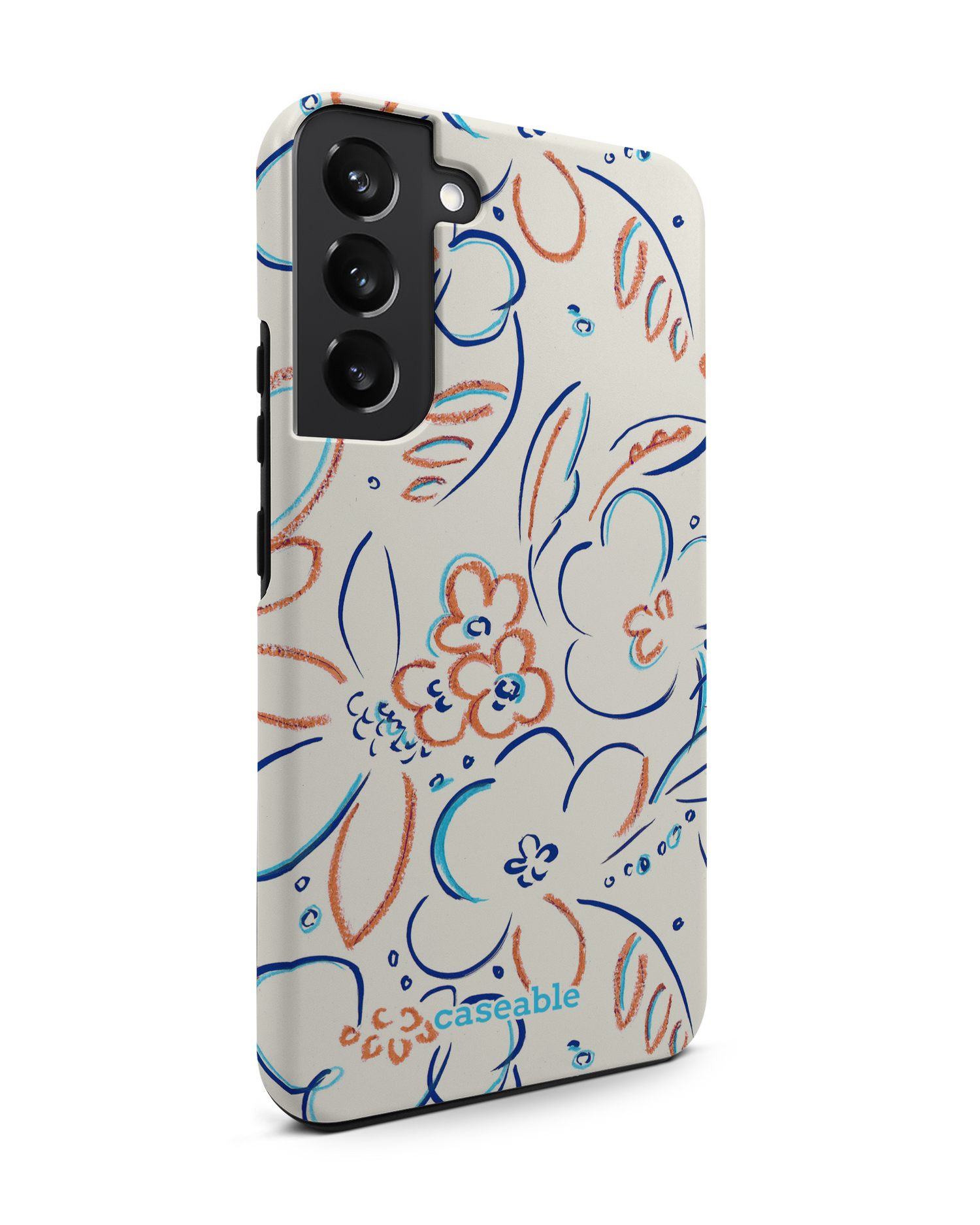 Bloom Doodles Premium Phone Case Samsung Galaxy S22 Plus 5G: View from the left side
