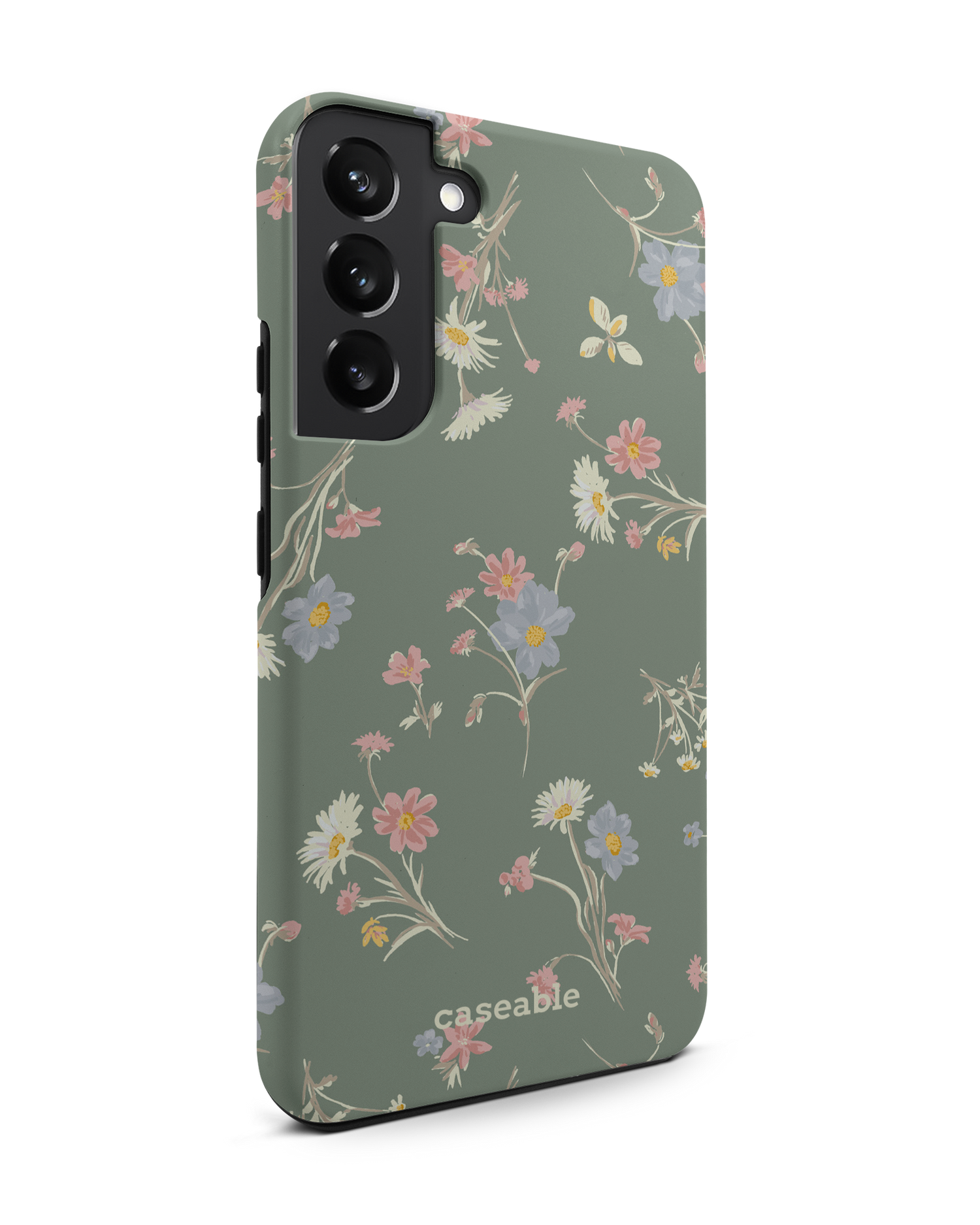 Wild Flower Sprigs Premium Phone Case Samsung Galaxy S22 Plus 5G: View from the left side