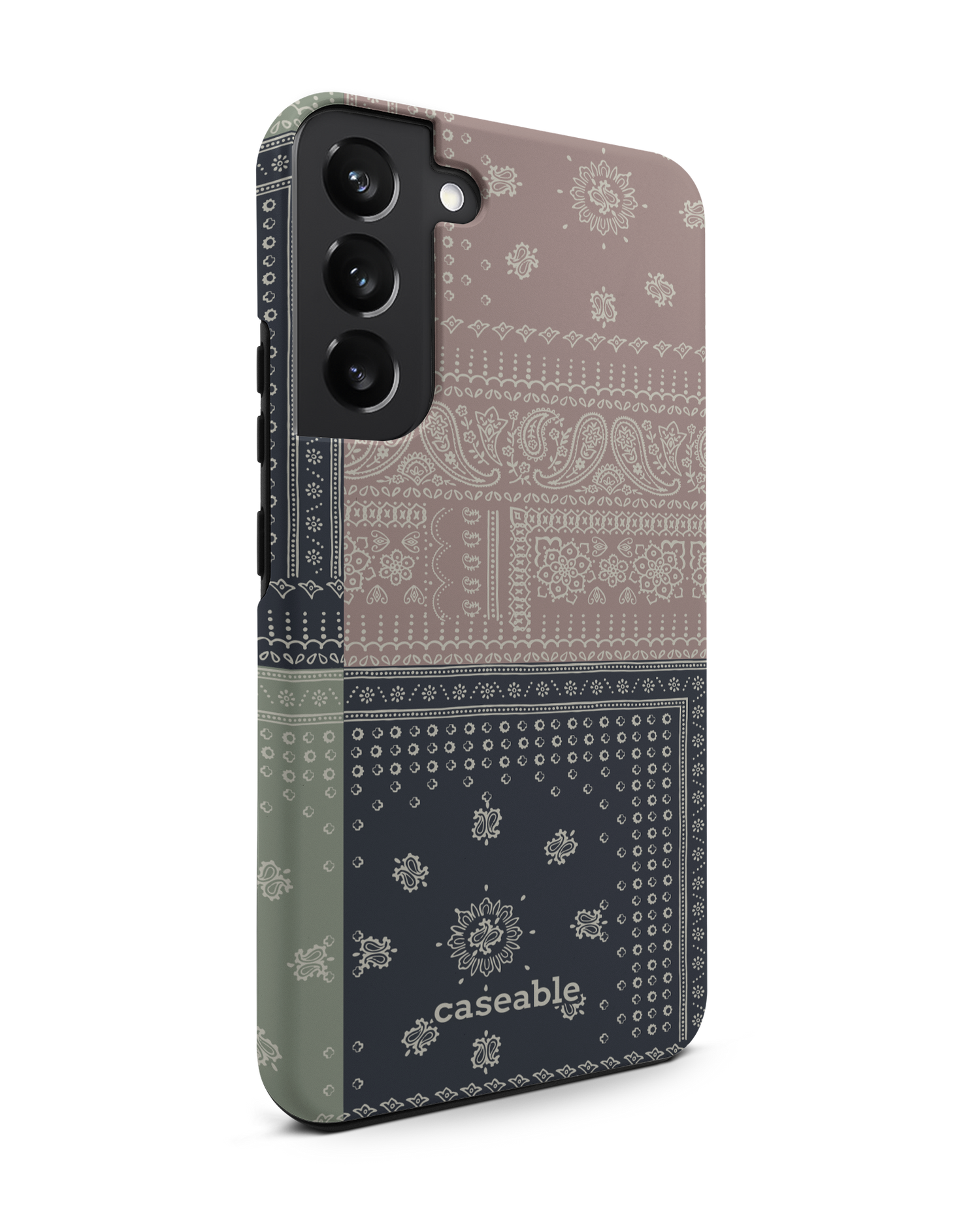 Bandana Patchwork Premium Phone Case Samsung Galaxy S22 Plus 5G: View from the left side