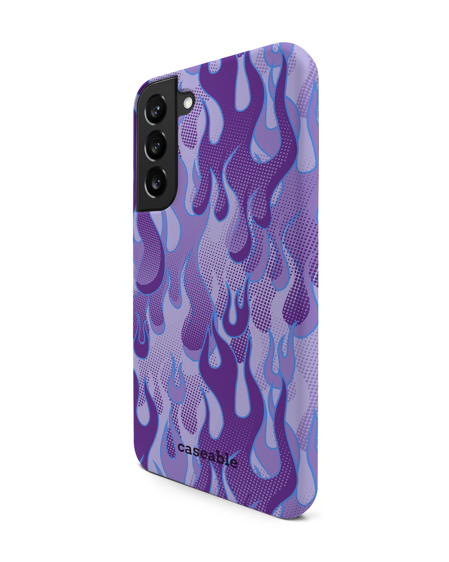 Purple Flames Premium Phone Case Samsung Galaxy S22 Plus 5G: View from the right side
