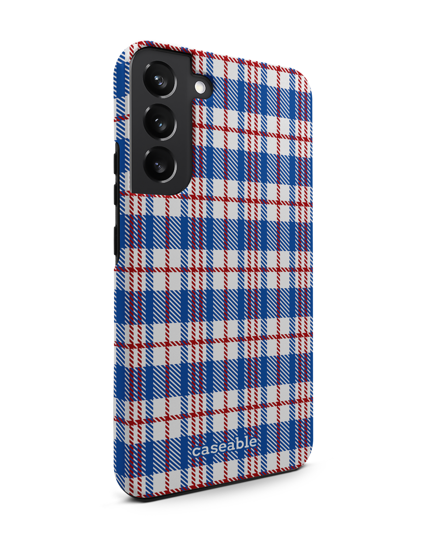 Plaid Market Bag Premium Phone Case Samsung Galaxy S22 Plus 5G: View from the left side