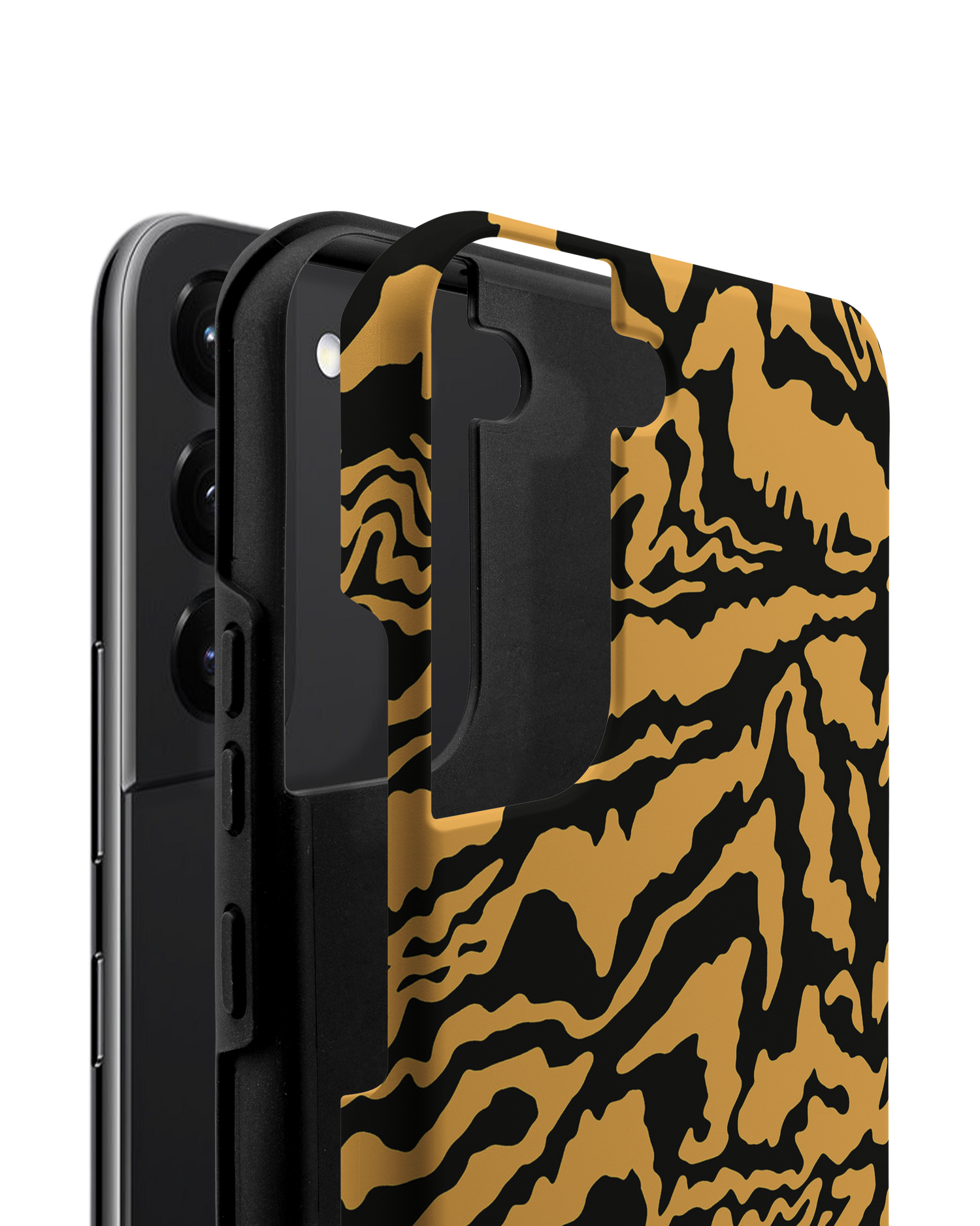 Warped Tiger Stripes Premium Phone Case Samsung Galaxy S22 Plus 5G consisting of 2 parts