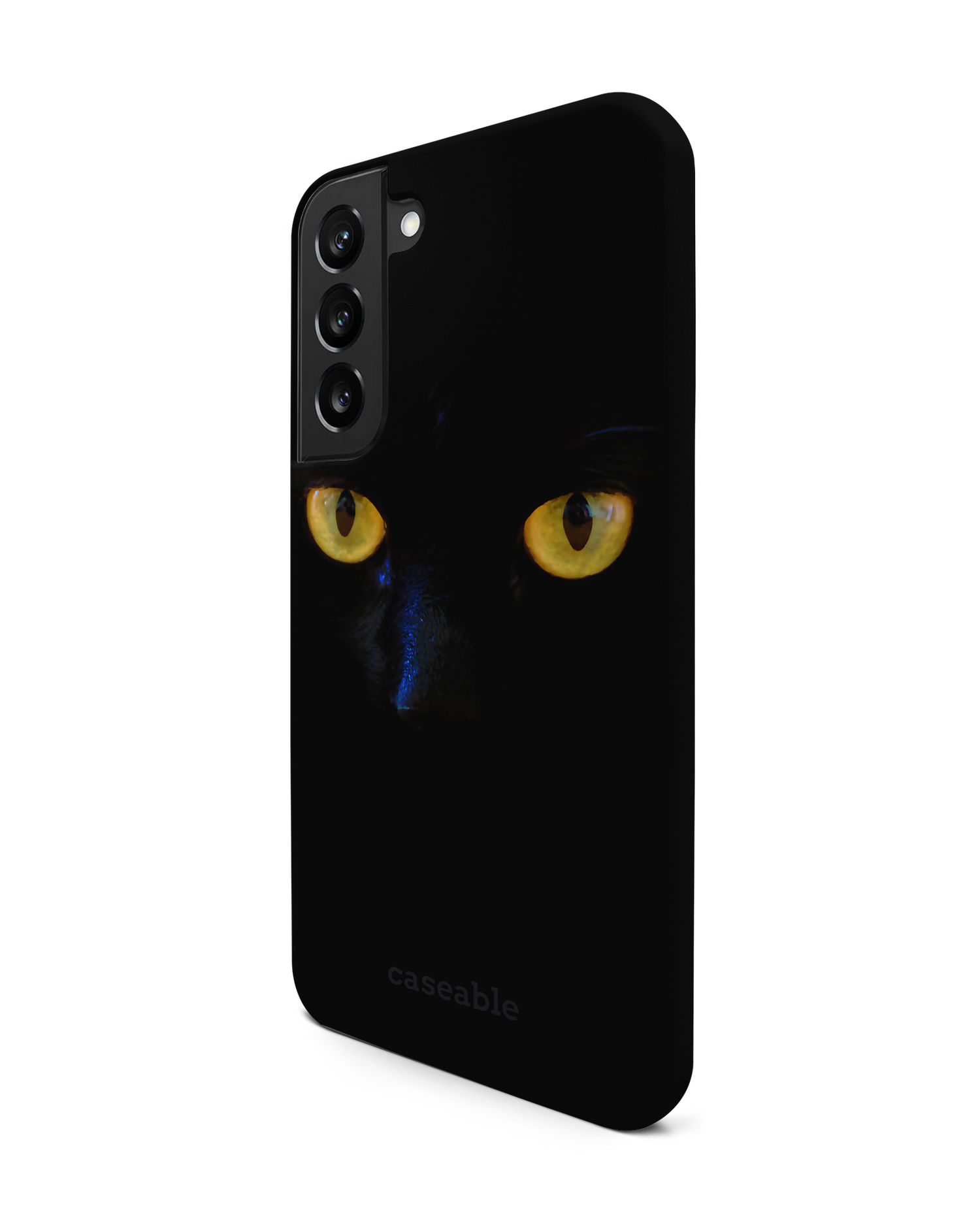 Black Cat Premium Phone Case Samsung Galaxy S22 Plus 5G: View from the right side