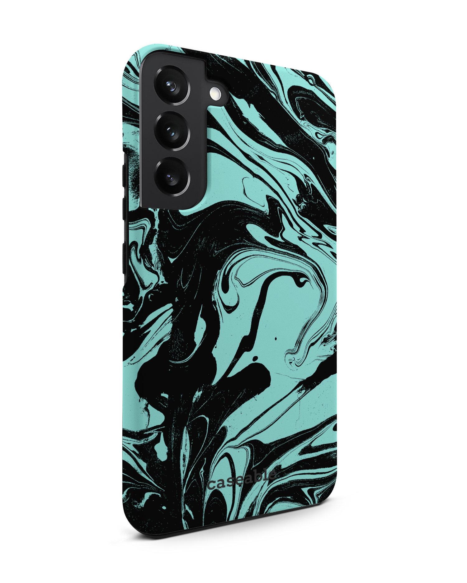 Mint Swirl Premium Phone Case Samsung Galaxy S22 Plus 5G: View from the left side