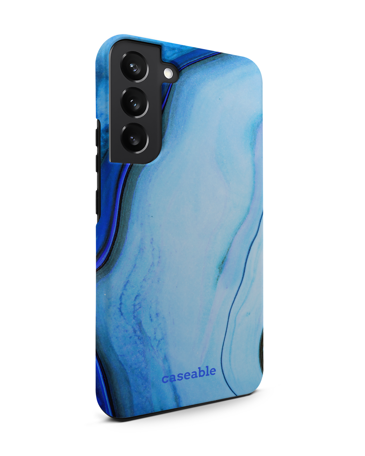 Cool Blues Premium Phone Case Samsung Galaxy S22 Plus 5G: View from the left side